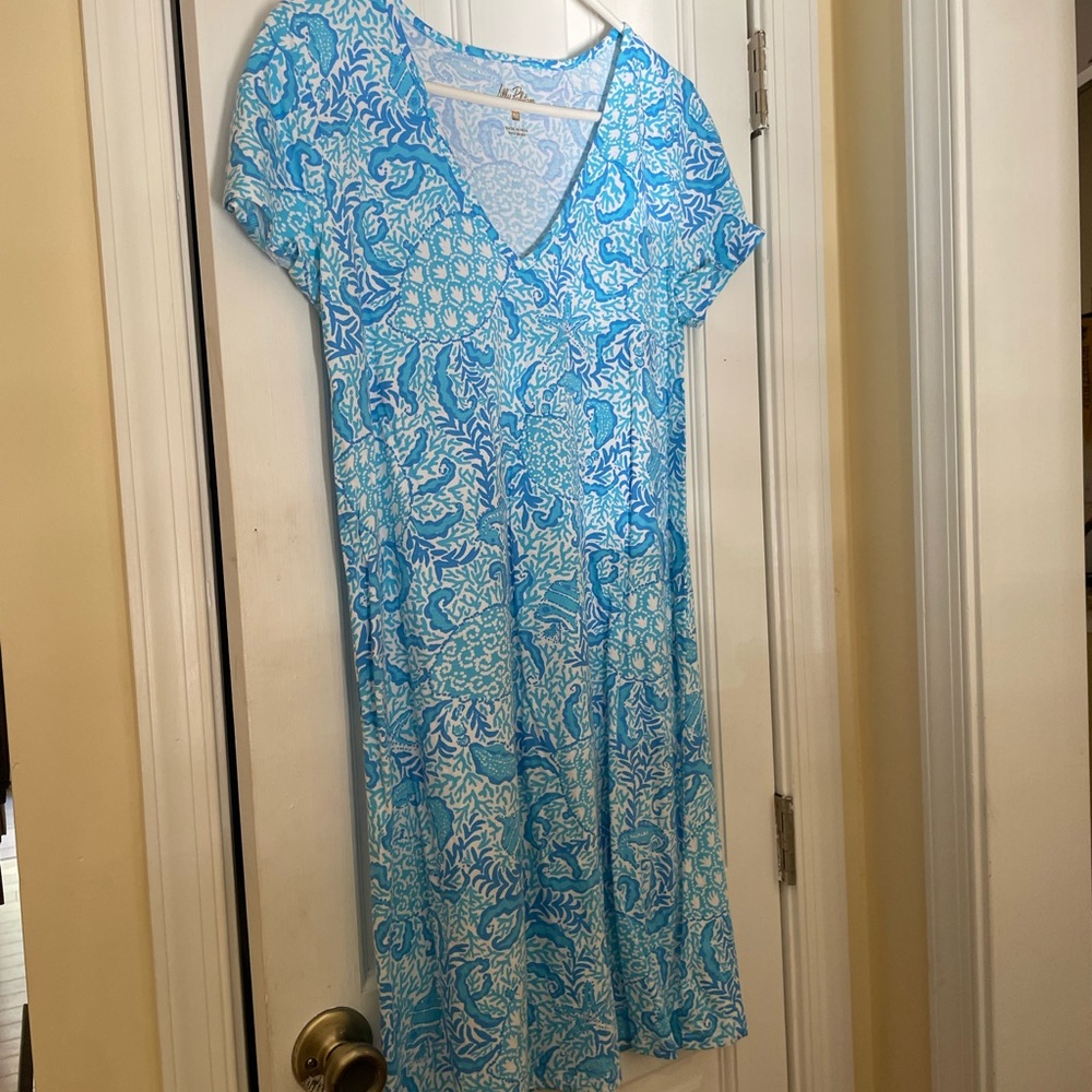 Lilly Pulitzer Blue and White Crab Dress